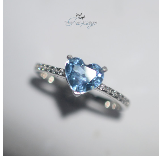 Chapter Thirteen-Swiss Blue Topaz Happy Heart Ring